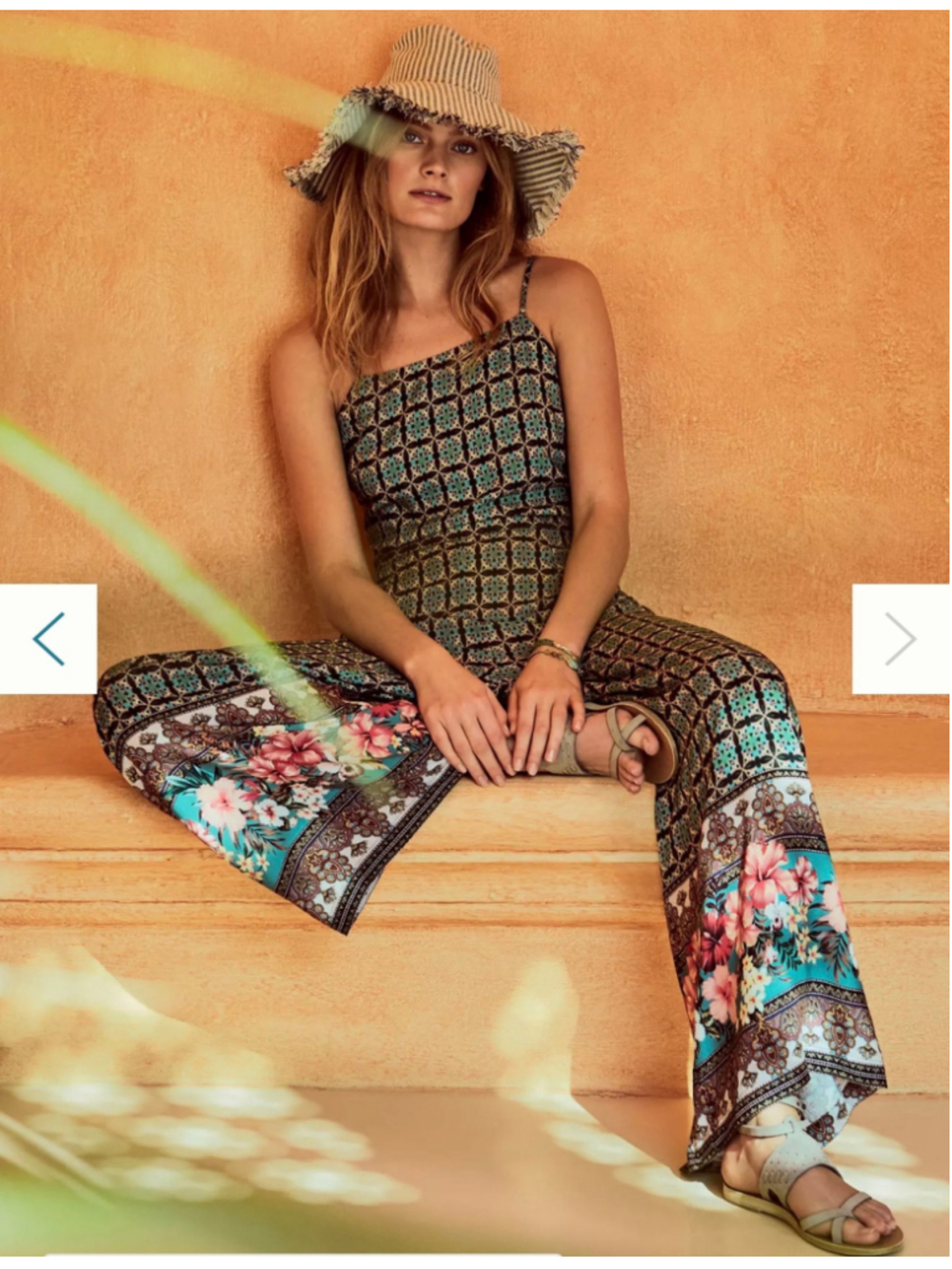 Women's Farm Rio Honolulu Jumpsuit Green Pink Floral Print